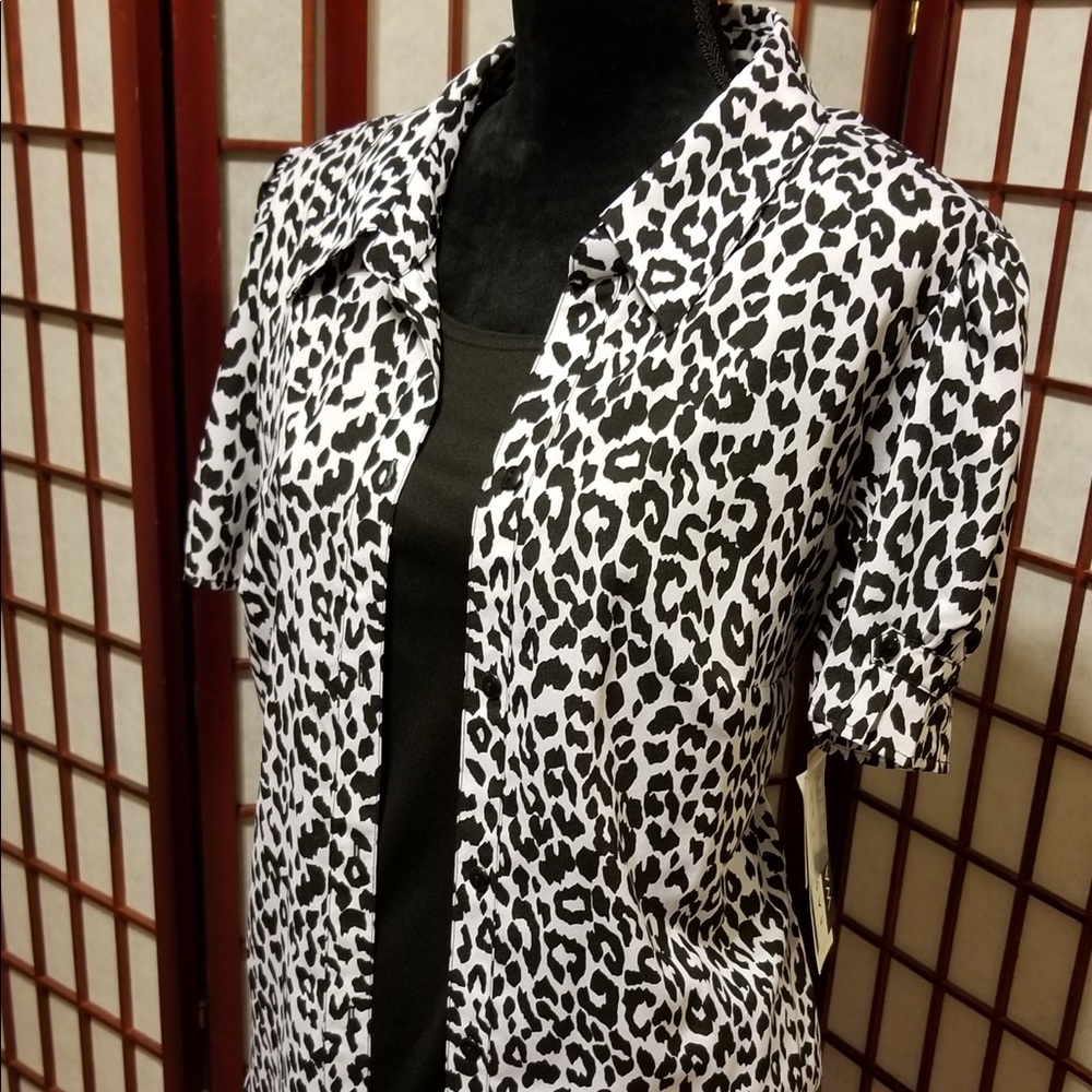 Black Zebra print over black shell-A105